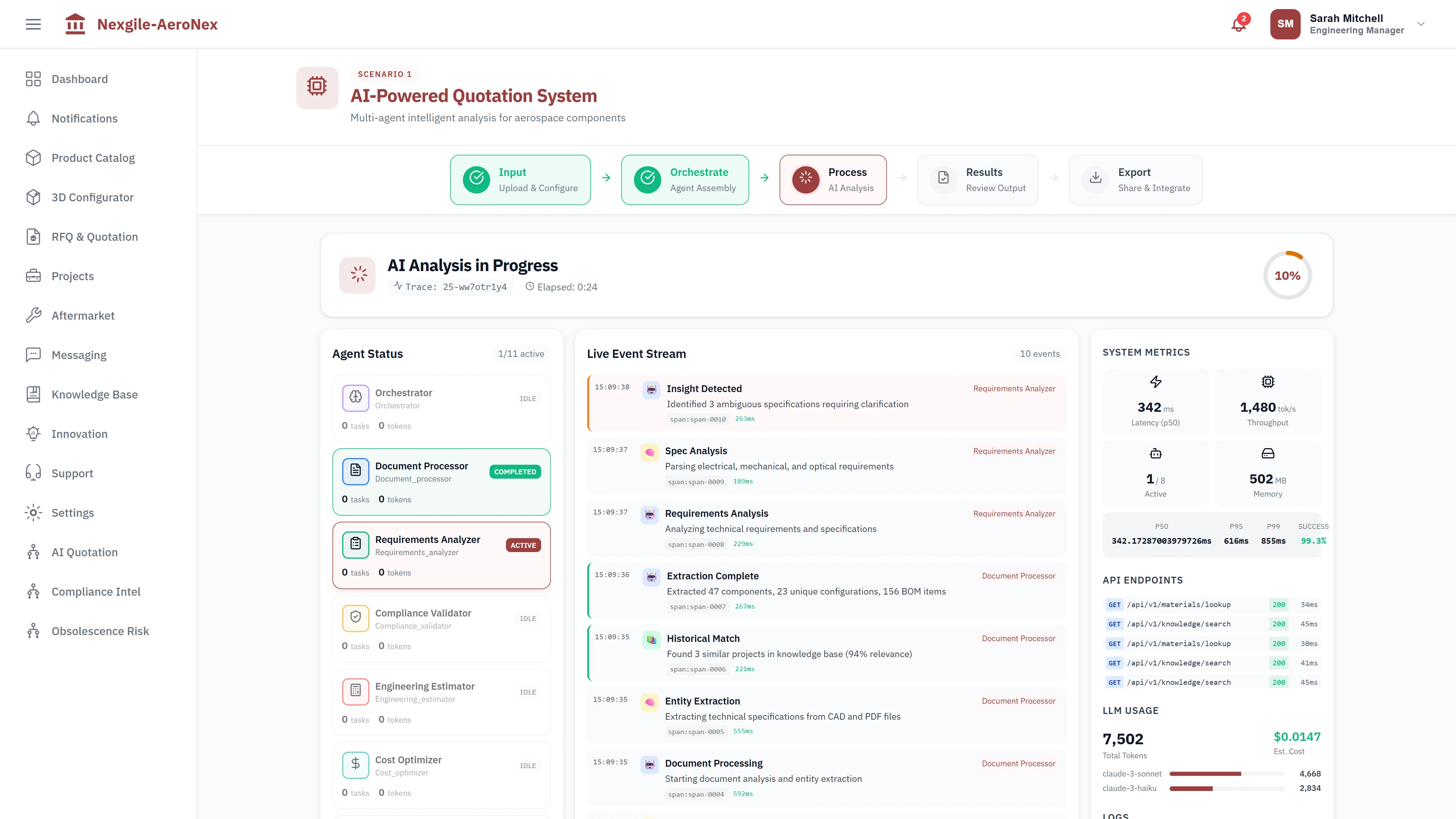Live Processing - Real-time visualization of cost optimization and compliance validation