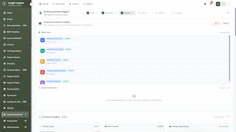Autonomous decision engine with specialized agent tools and AI-powered smart insights