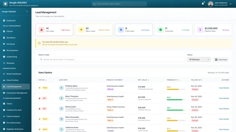 Lead Management Portal Screenshot