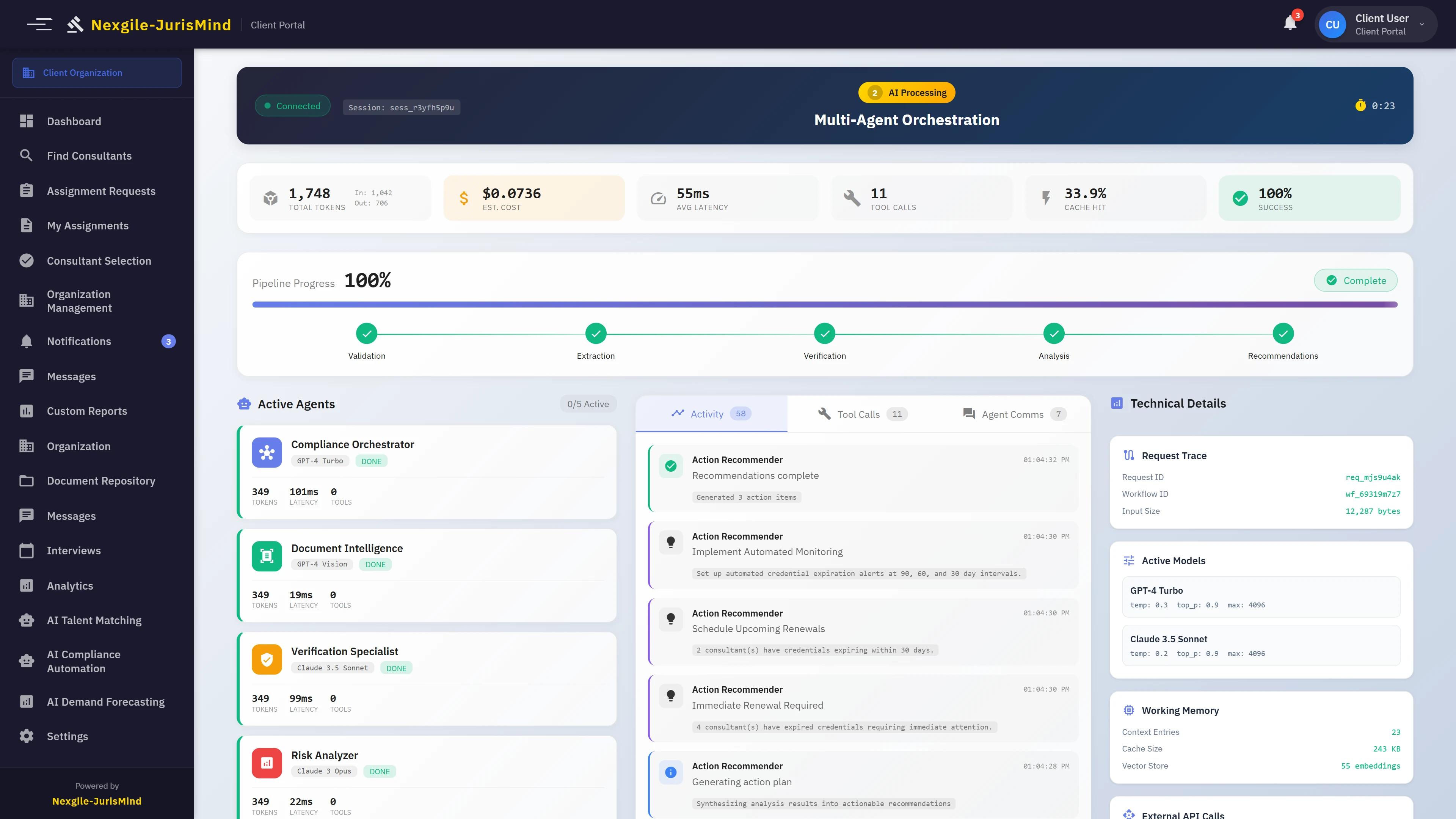 Document Intelligence - OCR extraction and verification results