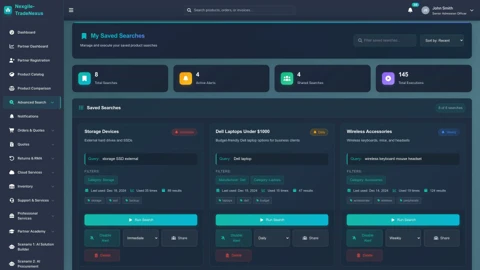 Search Saved - Advanced product search and saved searches interface